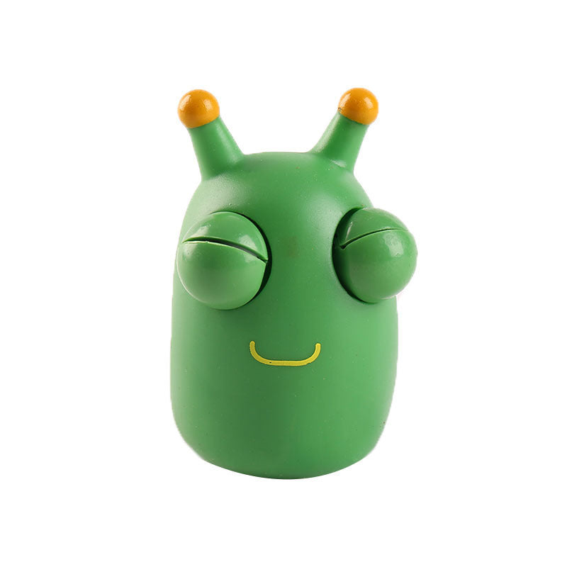 Funny Grass Worm Pinch Toy, Green Eye Bouncing Worm New3 Squeeze Toy G6Y0